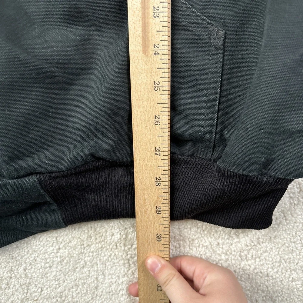 Carhartt J131 Jacket Men's 2XLT Black Thermal Lined Duck Active Hood‎ Workwear